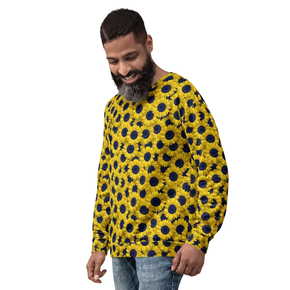 Midnight Sunflowers on Sweatshirt — Left Front