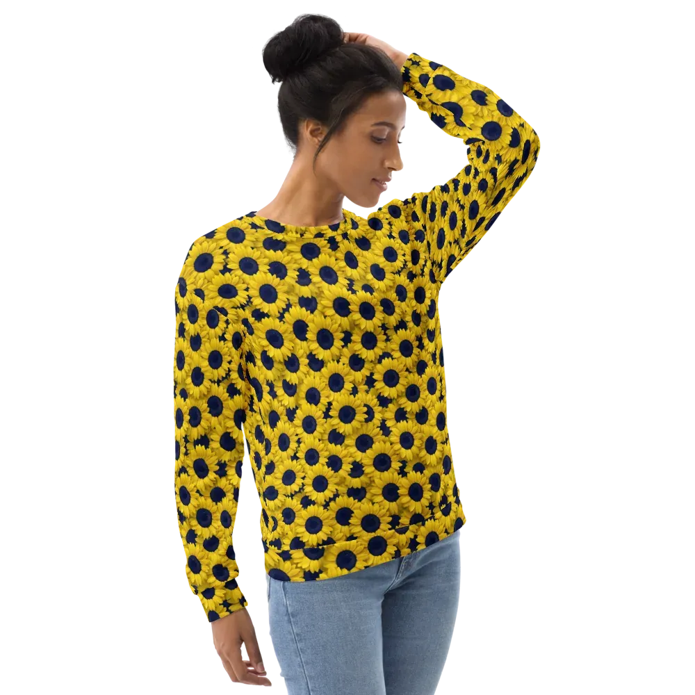 Midnight Sunflowers on Sweatshirt — Right Front