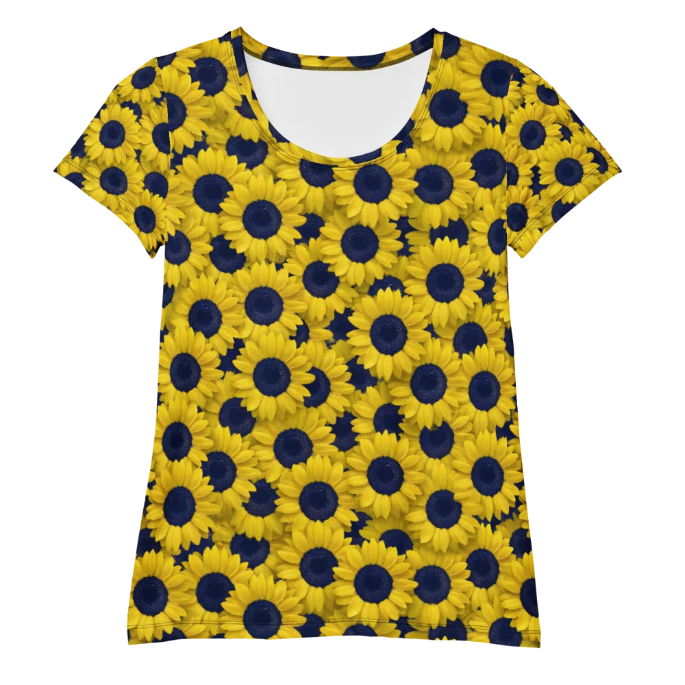 Midnight Sunflowers on Women's Athletic T-Shirt — Front