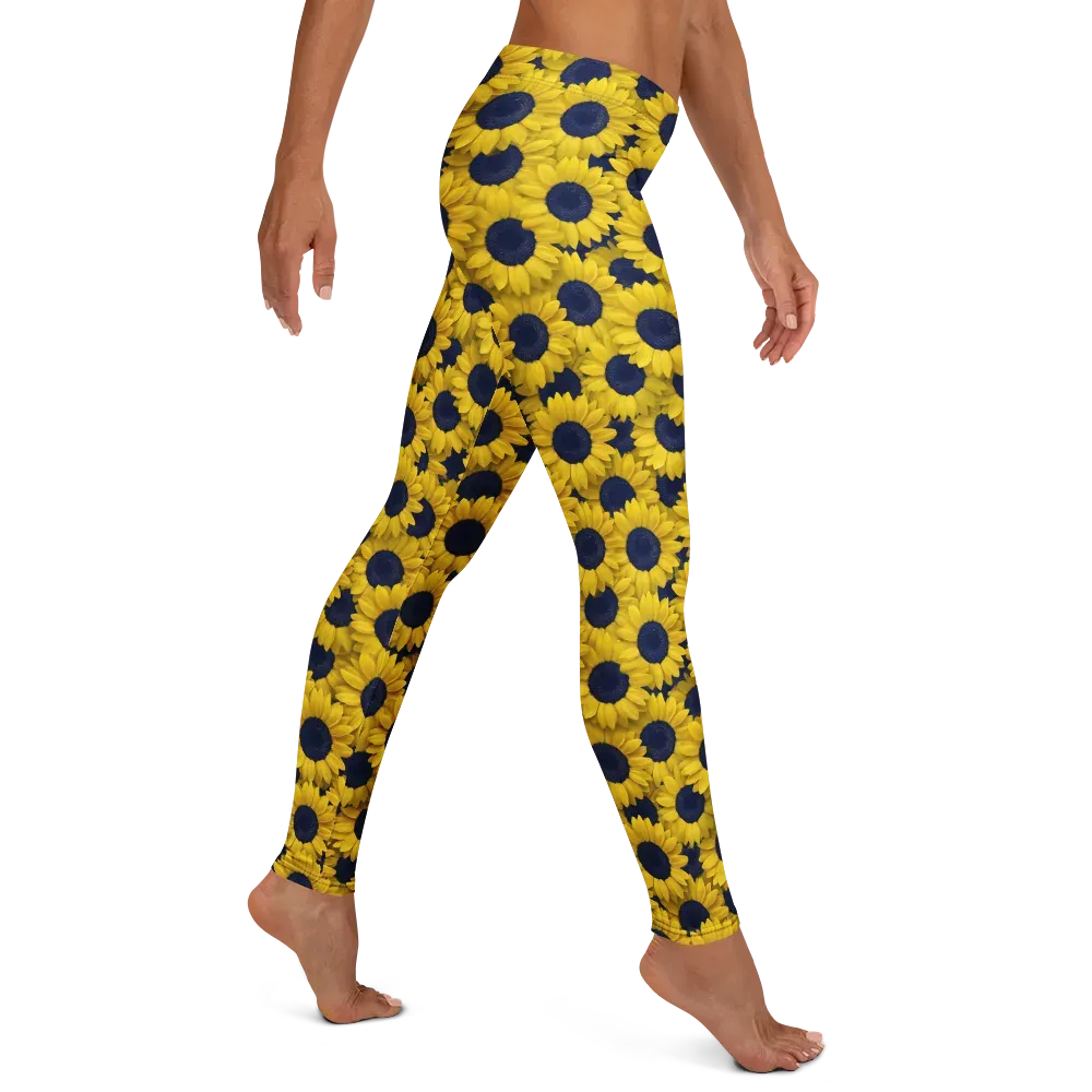 Midnight Sunflowers on Leggings — Right