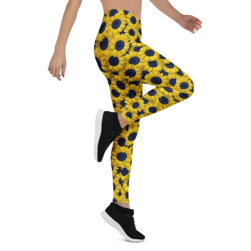 Midnight Sunflowers on a Leggings