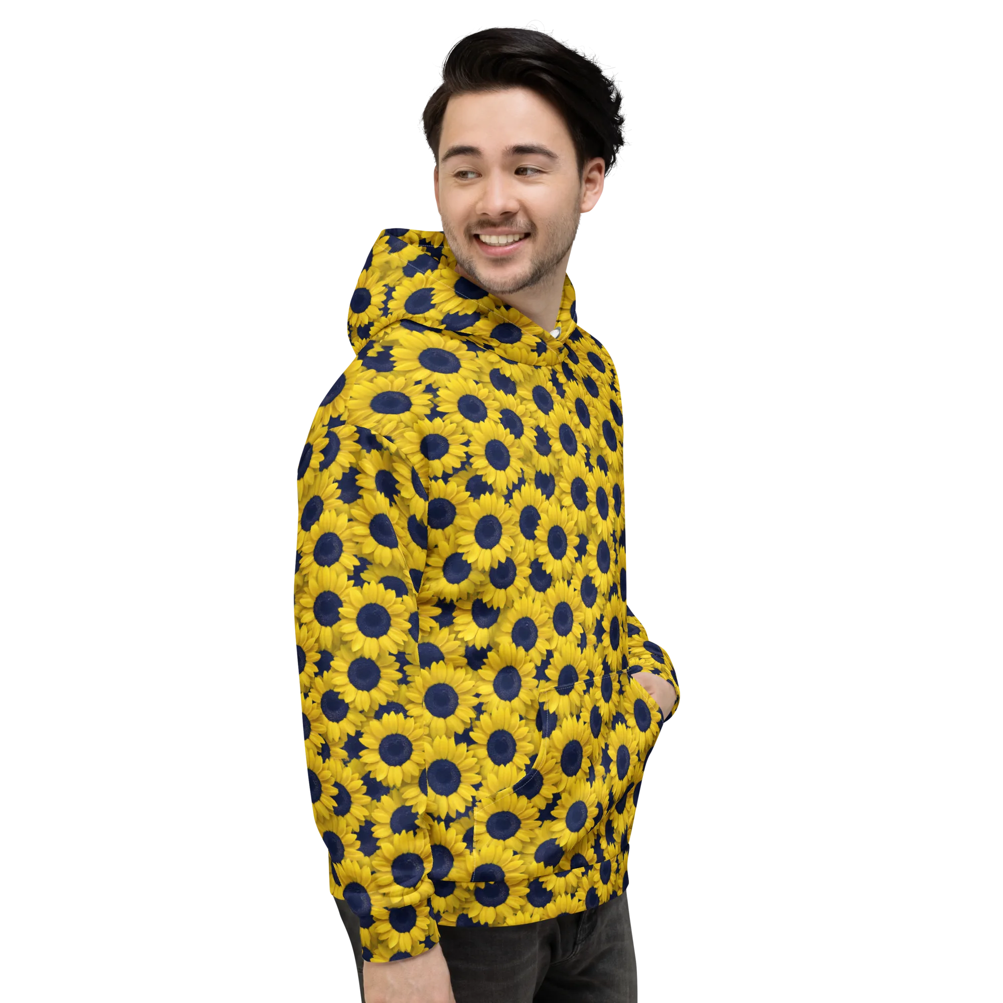Midnight Sunflowers on Hoodie — Right
