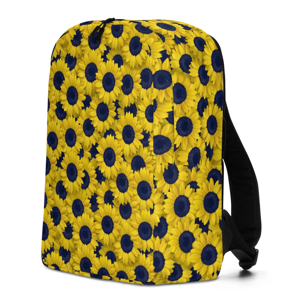 Midnight Sunflowers on Minimalist Backpack — Left