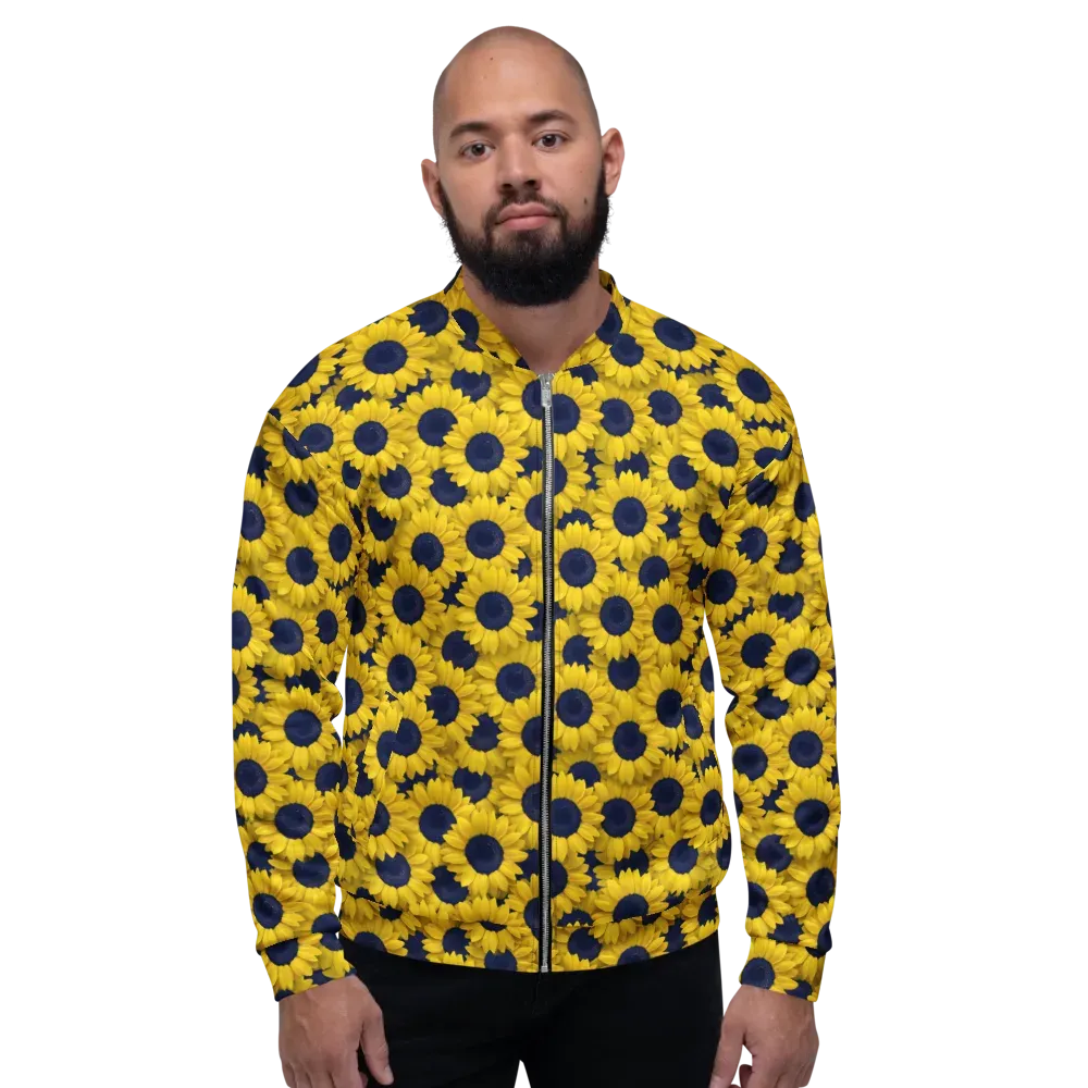 Midnight Sunflowers on Bomber Jacket — Front