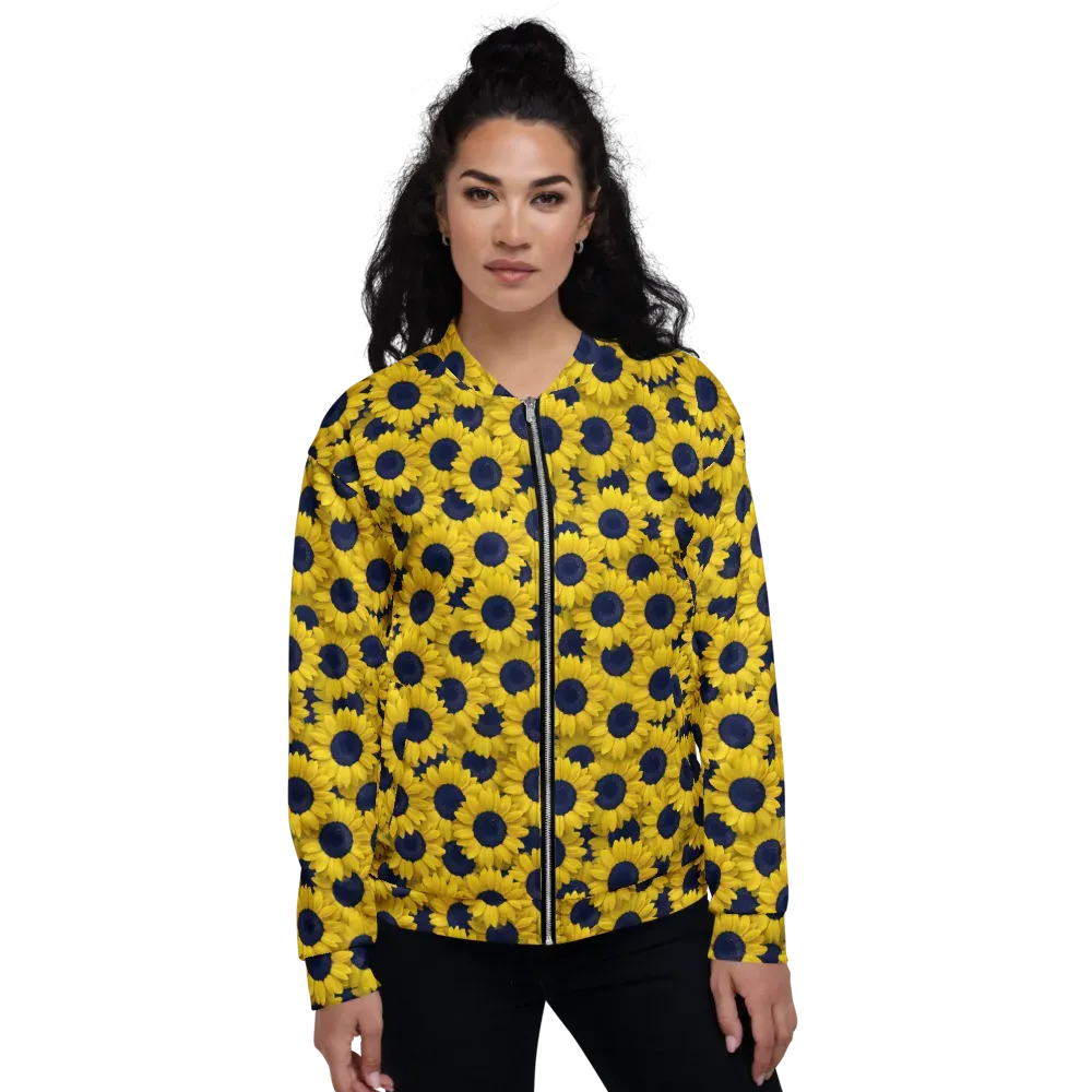 Midnight Sunflowers on Bomber Jacket — Front