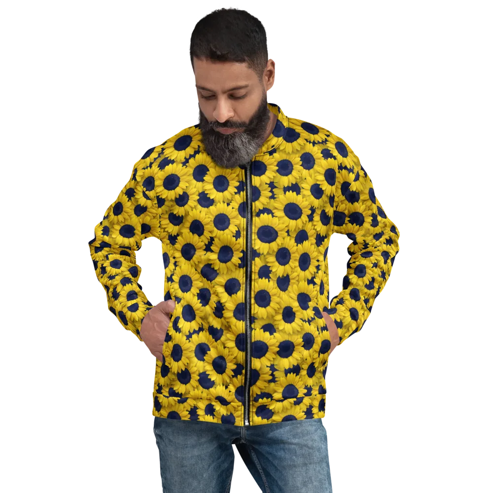 Midnight Sunflowers on Bomber Jacket — Front