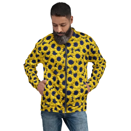 Midnight Sunflowers on a Bomber Jacket