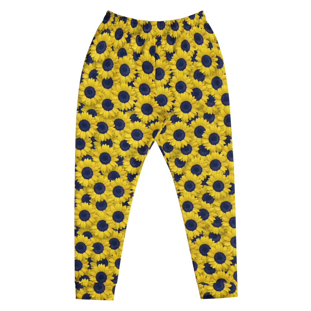 Midnight Sunflowers on Men's Joggers — Front