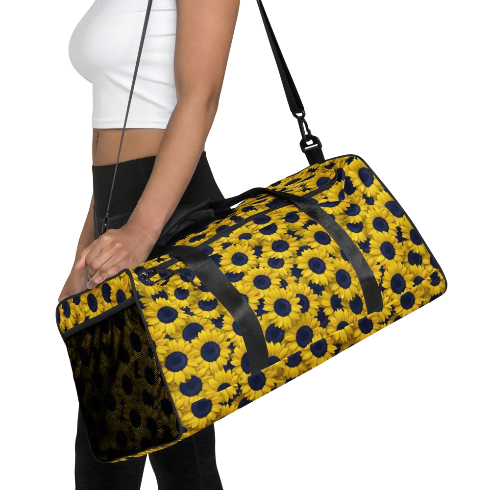 Midnight Sunflowers on Duffle Bag — Front