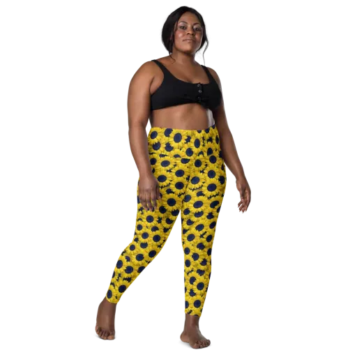 Midnight Sunflowers on a Leggings with Pockets