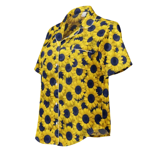 Midnight Sunflowers on a Women's Short Sleeve Pajama Top