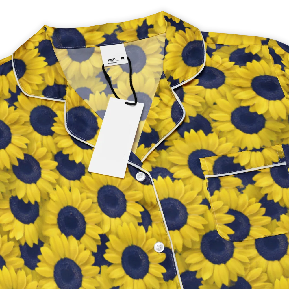 Midnight Sunflowers on Women's Short Sleeve Pajama Top — Product details