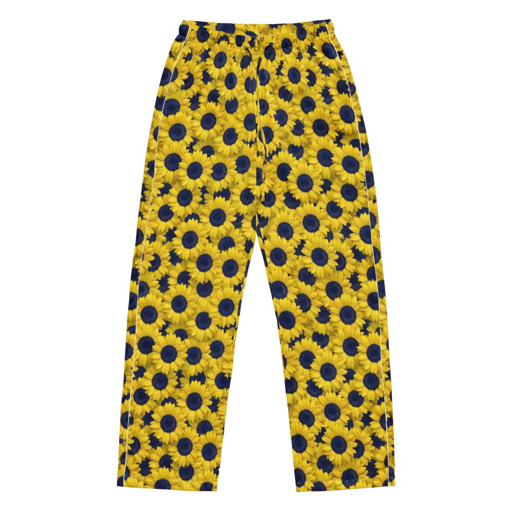 Midnight Sunflowers on Women's Pajama Pants — Front