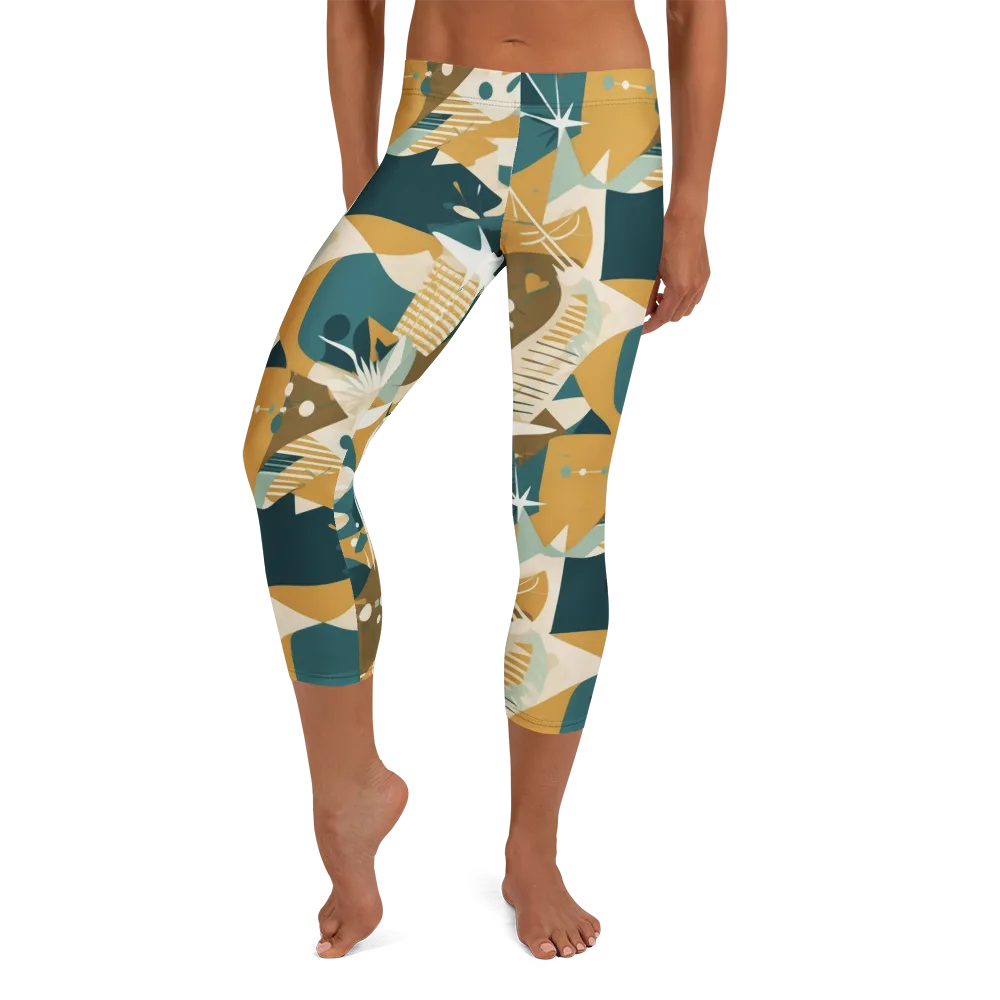 Astral Botanica on Capri Leggings — Front