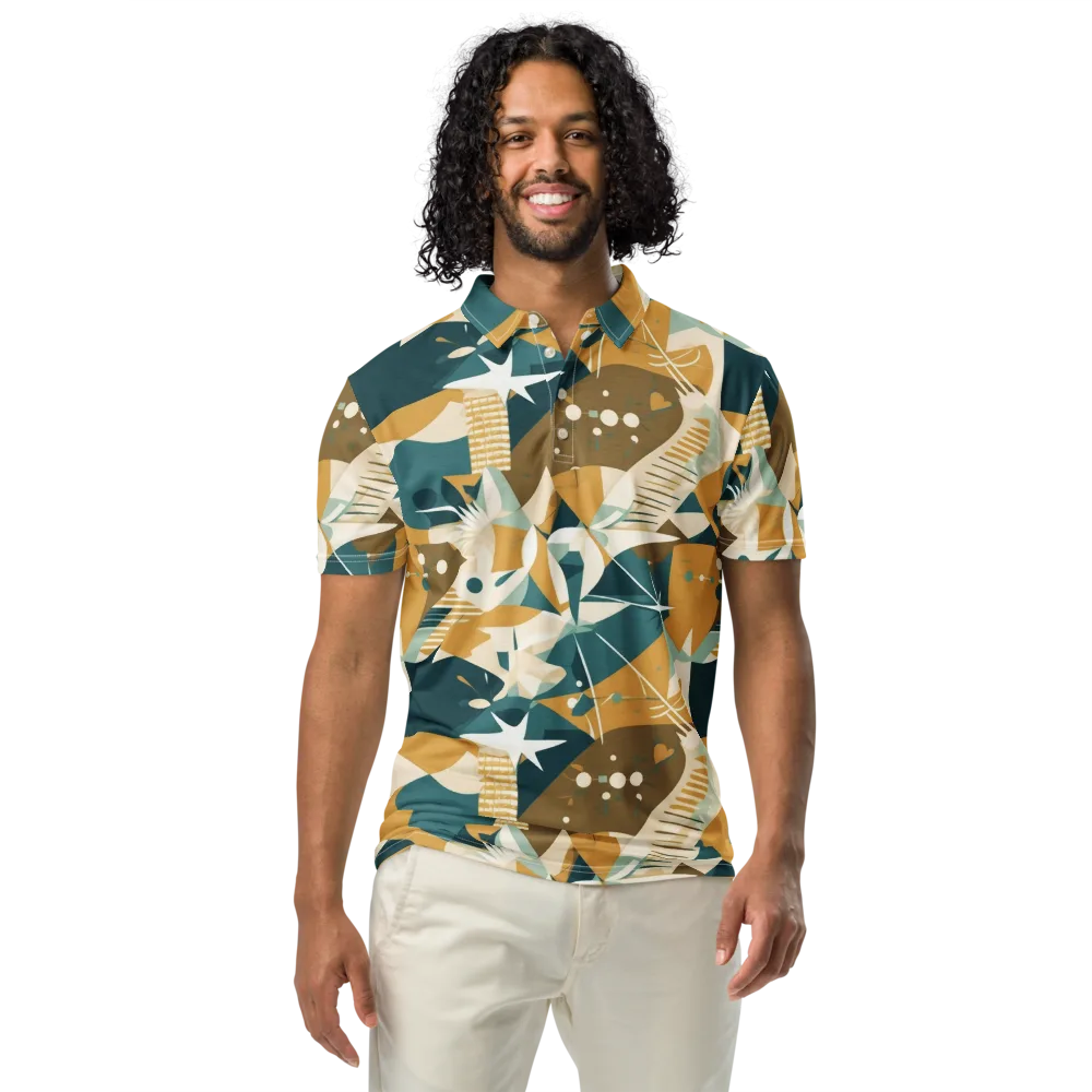 Astral Botanica on Men's Slim Fit Polo Shirt — Front