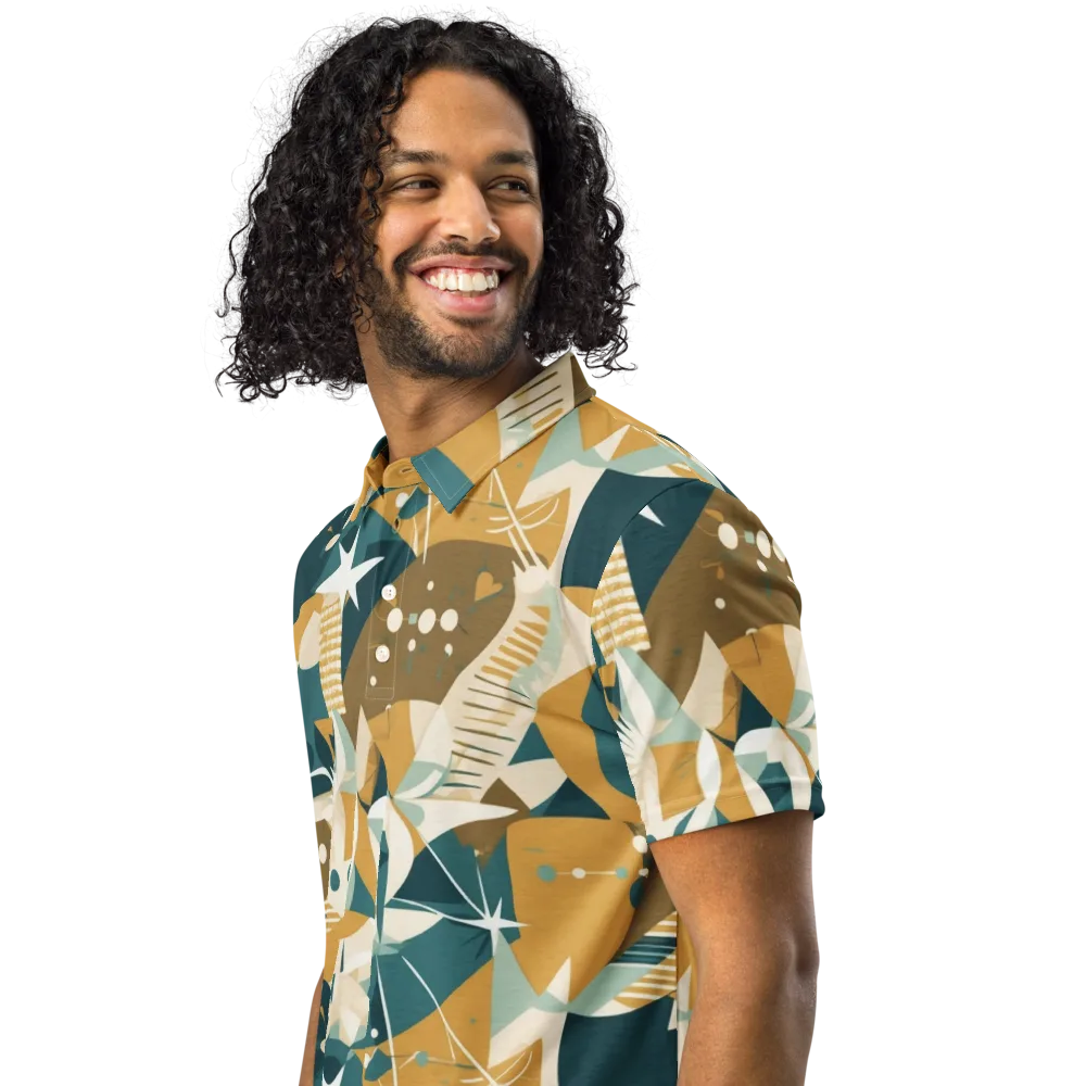 Astral Botanica on Men's Slim Fit Polo Shirt — Left Front