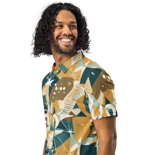 Astral Botanica on a Men's Slim Fit Polo Shirt
