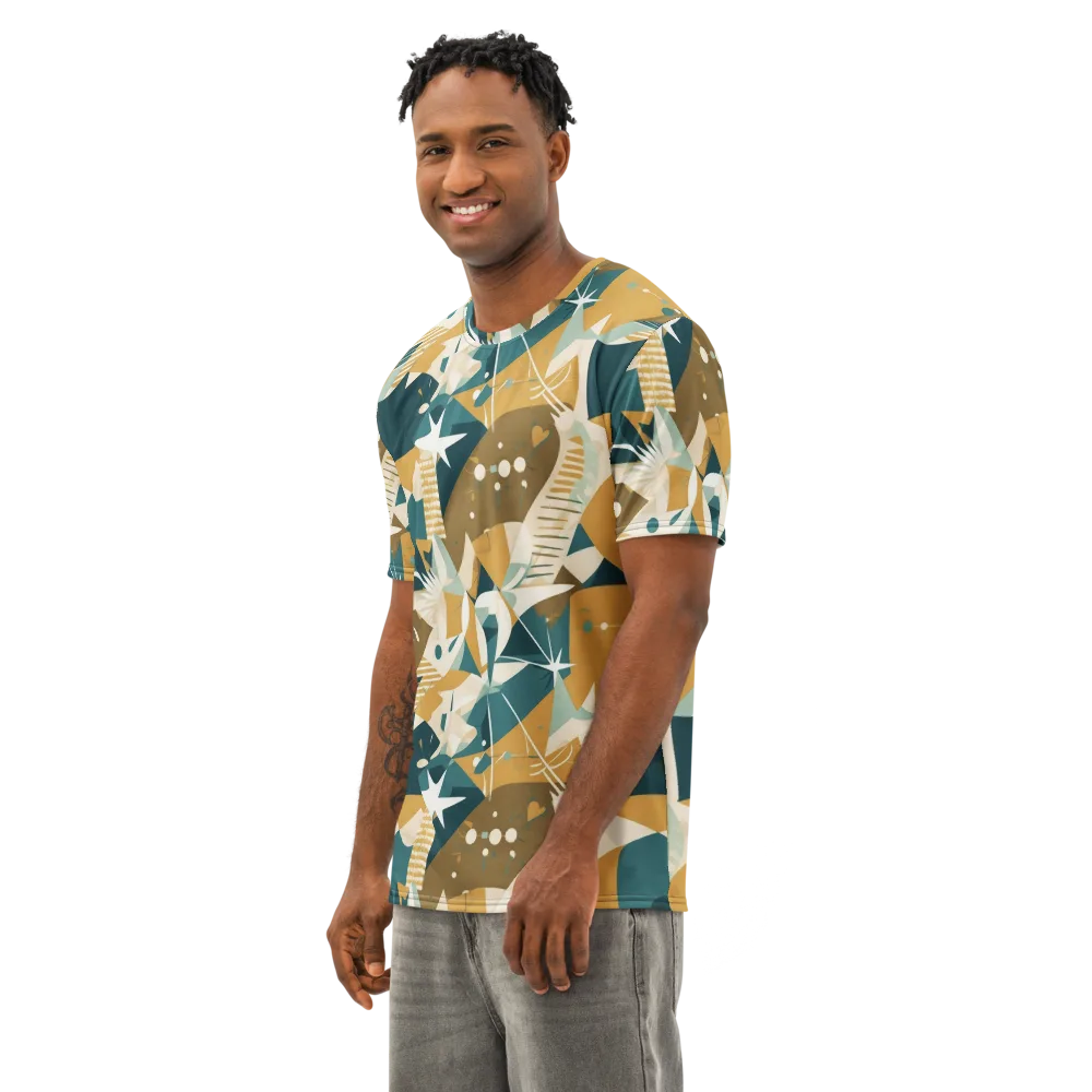 Astral Botanica on Men's Cotton Crew Neck T-Shirt — Left Front