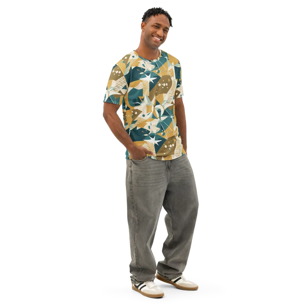 Astral Botanica on Men's Cotton Crew Neck T-Shirt — Right Front