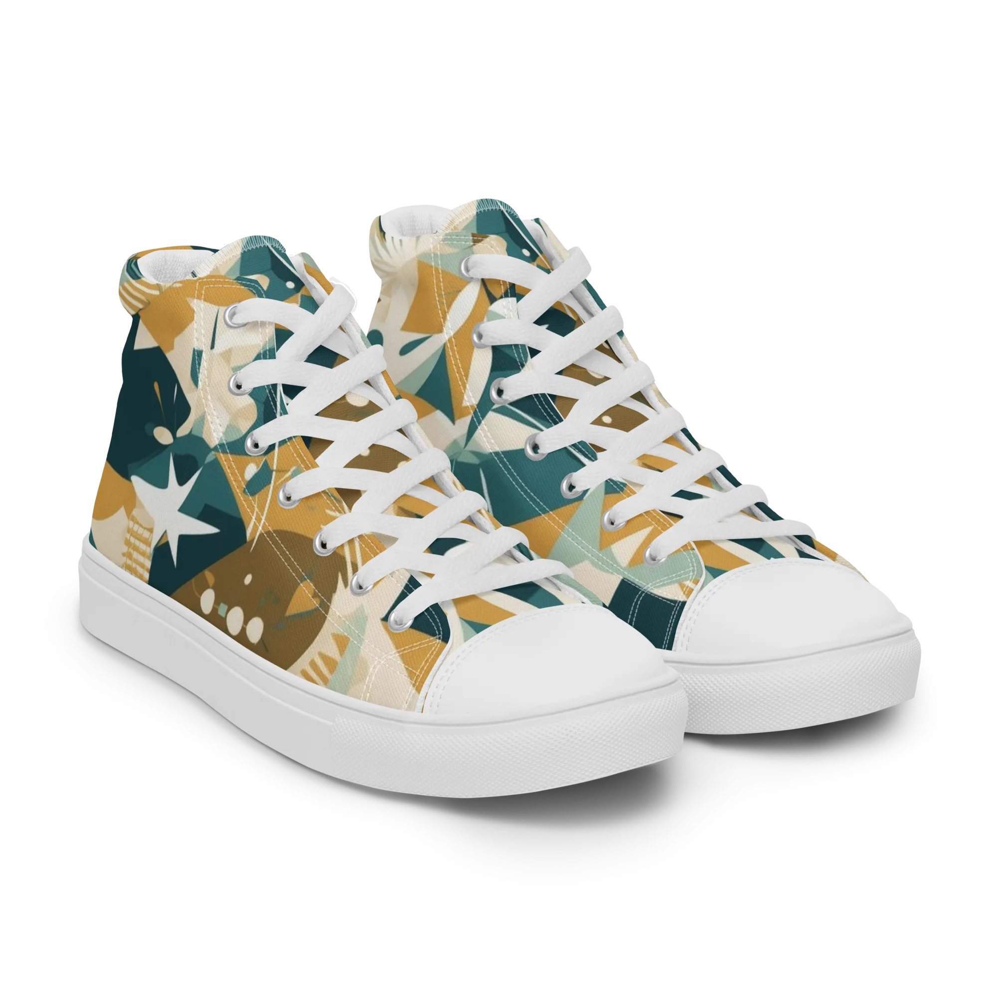 Astral Botanica on Men's High Top Canvas Shoes — Right Front