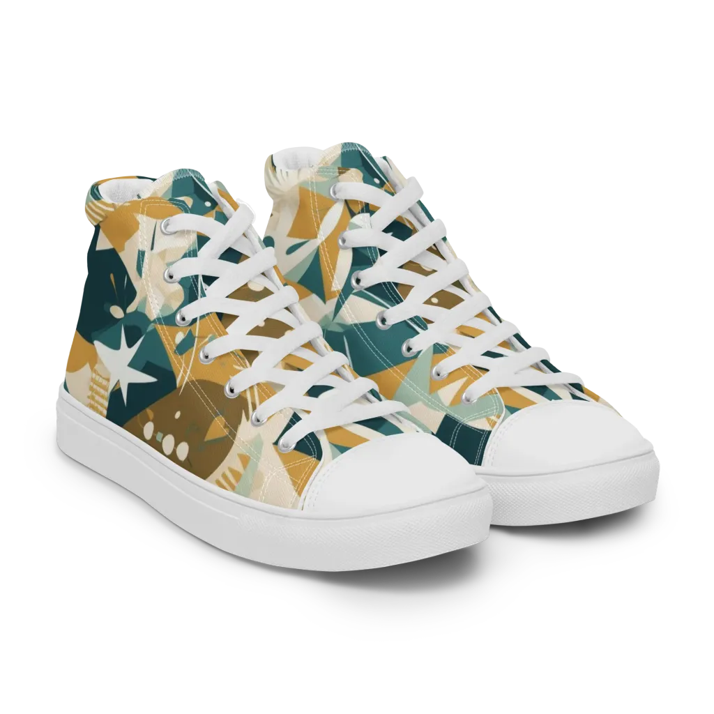Astral Botanica on Men's High Top Canvas Shoes — Right Front