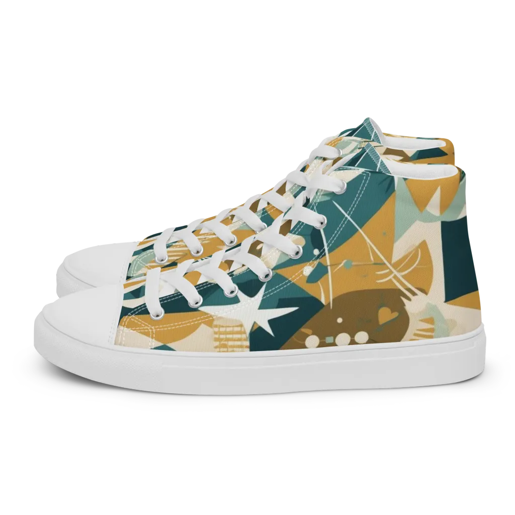 Astral Botanica on Men's High Top Canvas Shoes — Left