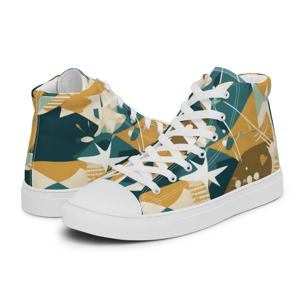 Astral Botanica on Men's High Top Canvas Shoes — Left