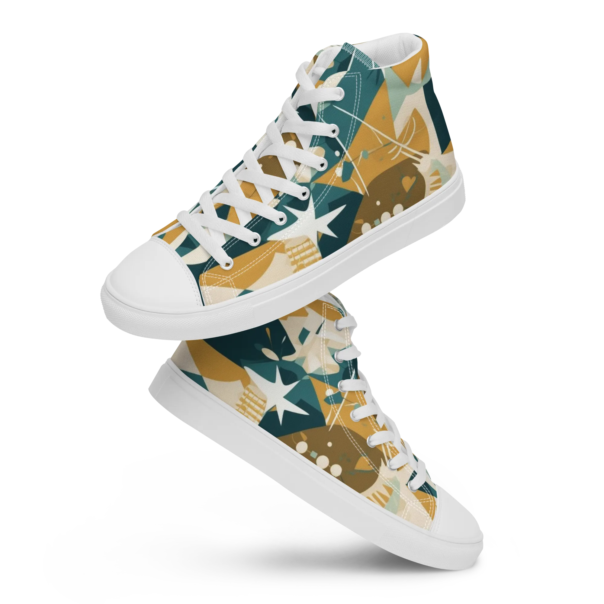 Astral Botanica on Men's High Top Canvas Shoes — Front