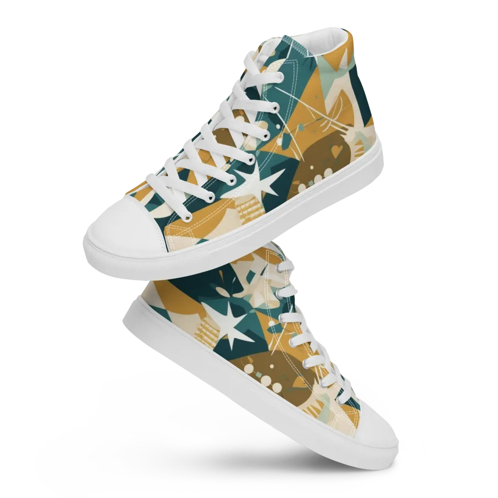 Astral Botanica on Men's High Top Canvas Shoes — Front