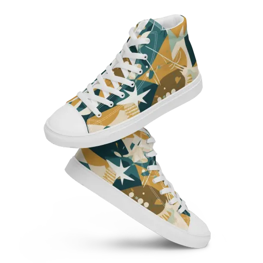 Astral Botanica on a Men's High Top Canvas Shoes