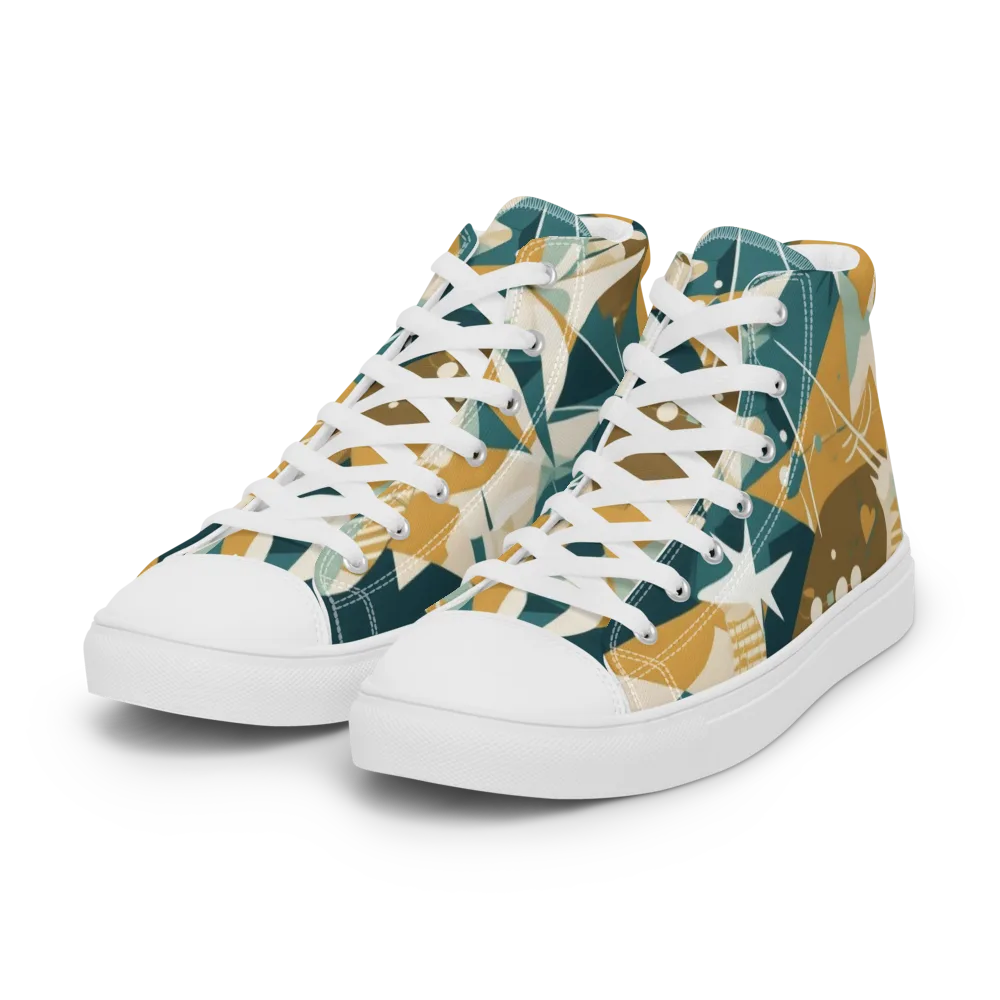 Astral Botanica on Women's High Top Canvas Shoes — Left Front