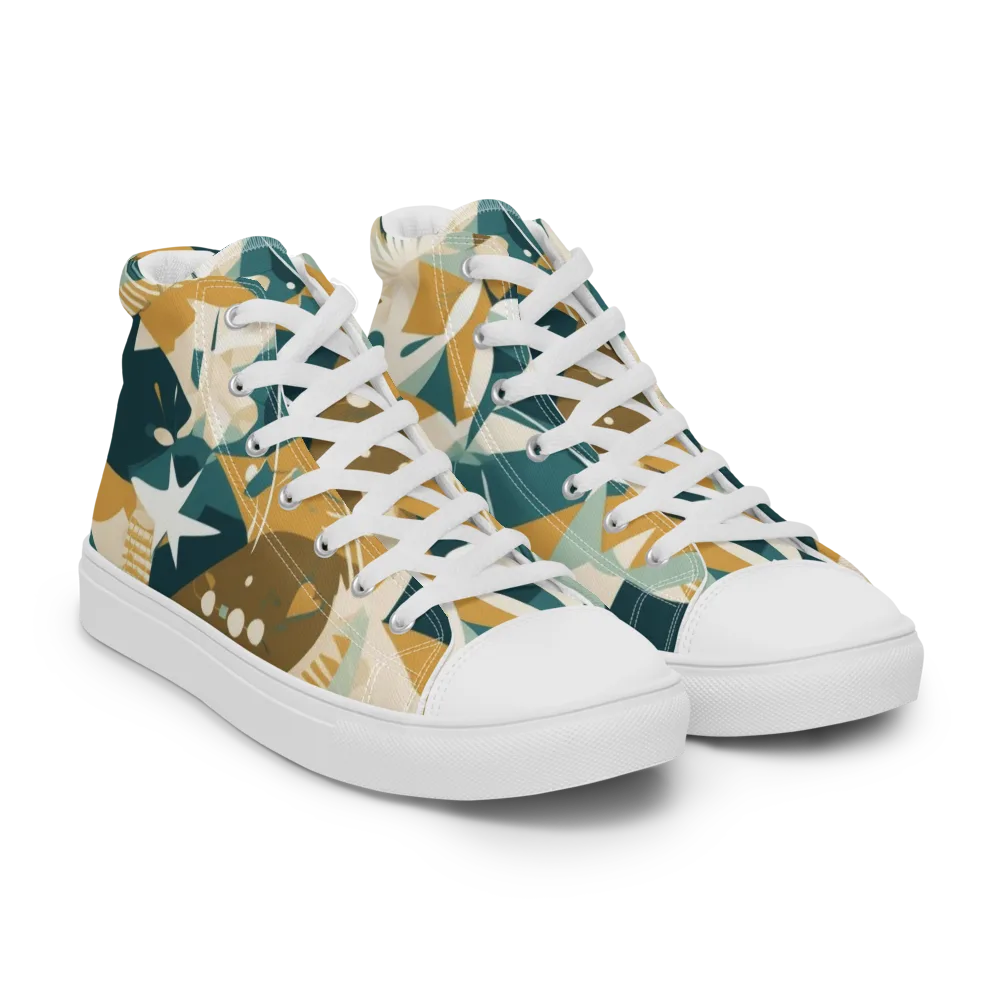 Astral Botanica on Women's High Top Canvas Shoes — Right Front