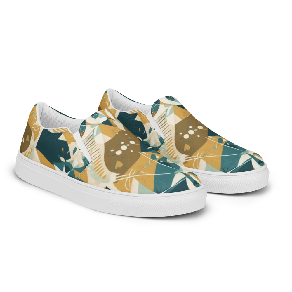 Astral Botanica on Men's Slip-On Canvas Shoes — Right Front