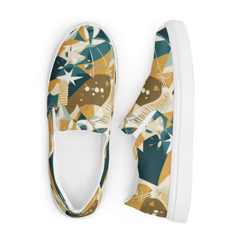 Astral Botanica on Men's Slip-On Canvas Shoes — Front
