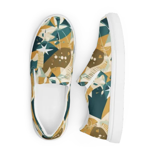 Astral Botanica on a Men's Slip-On Canvas Shoes