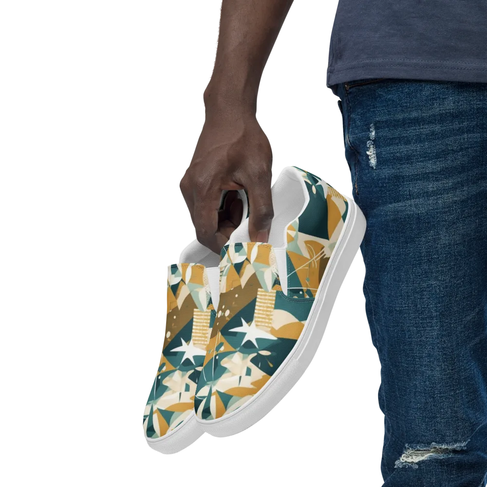 Astral Botanica on Men's Slip-On Canvas Shoes — Left Front