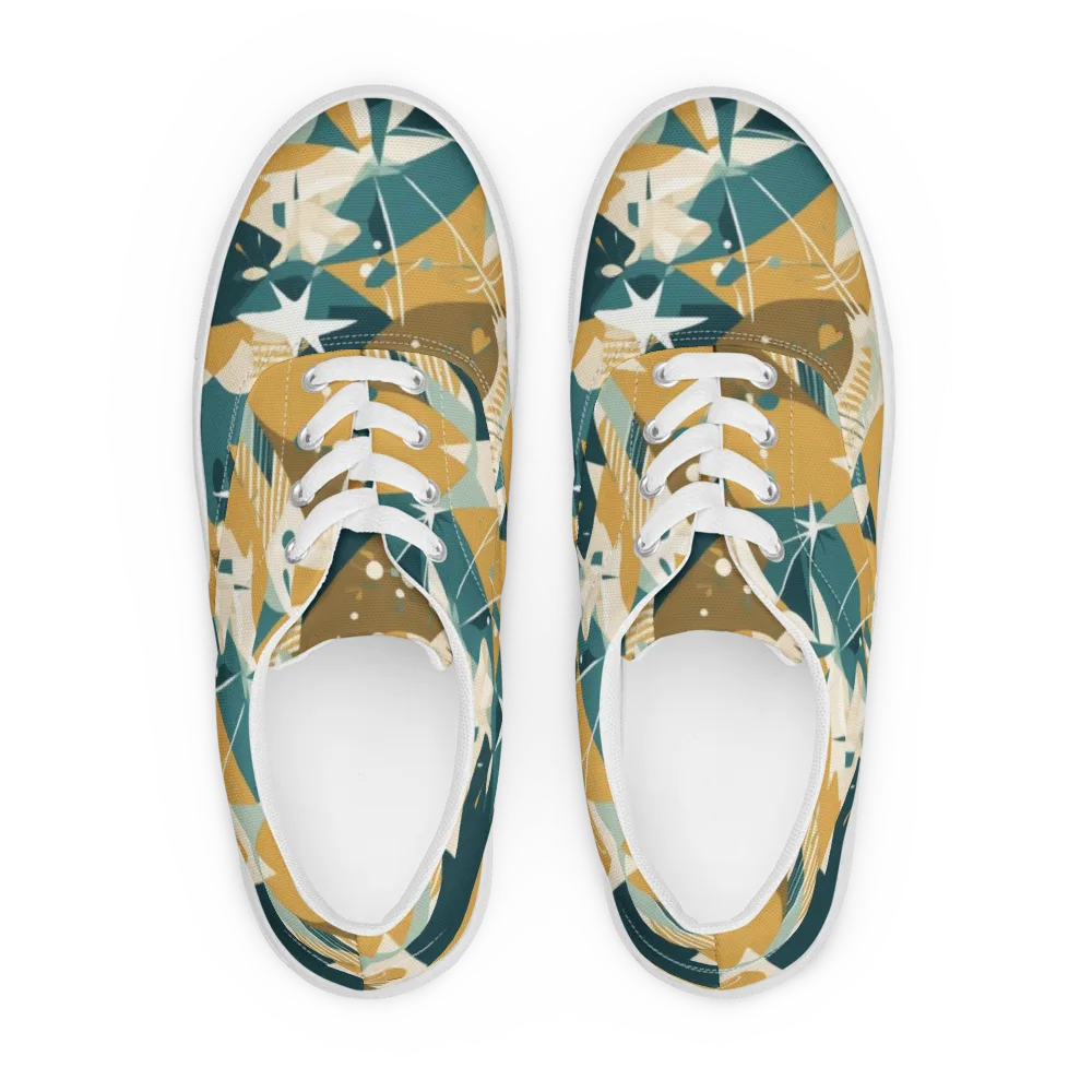 Astral Botanica on Men's Lace-Up Canvas Shoes — Front