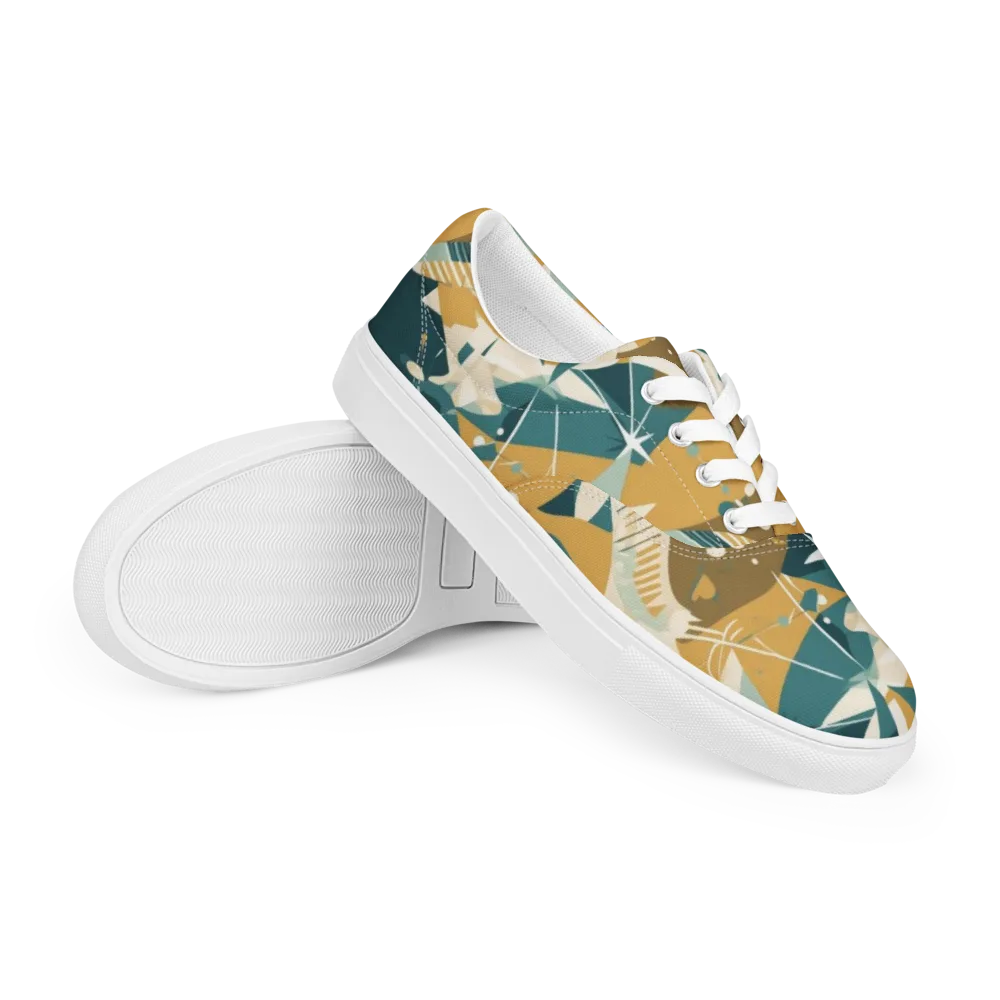 Astral Botanica on Men's Lace-Up Canvas Shoes — Right Front