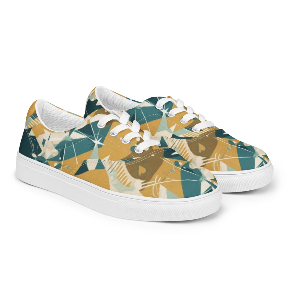 Astral Botanica on Men's Lace-Up Canvas Shoes — Right Front