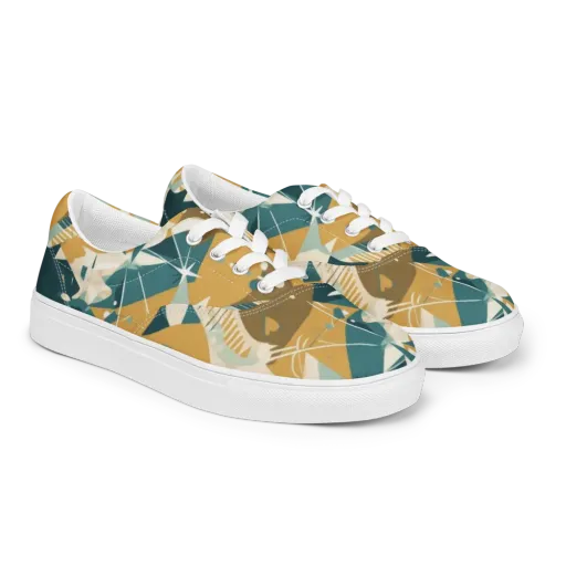 Astral Botanica on a Men's Lace-Up Canvas Shoes