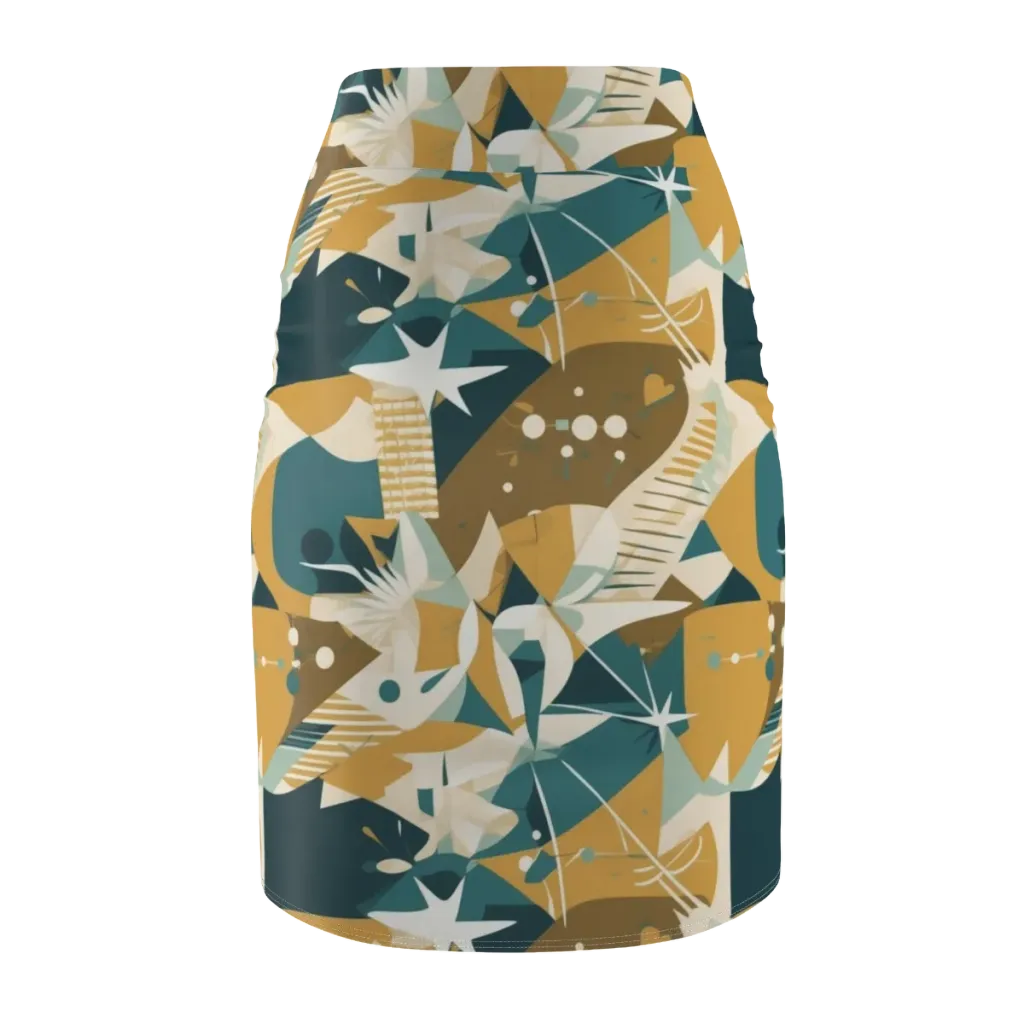 Astral Botanica on Pencil Skirt — Back