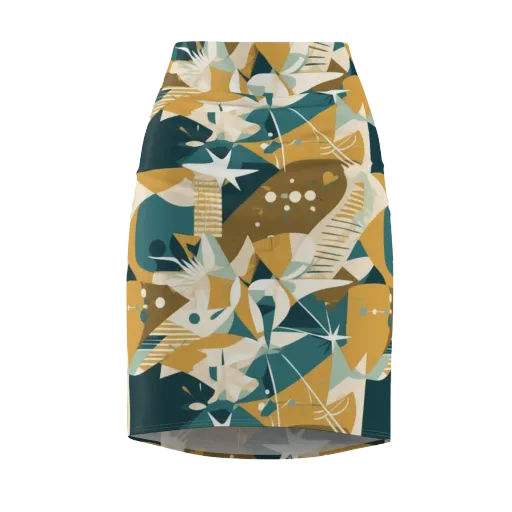 Astral Botanica on a Pencil Skirt
