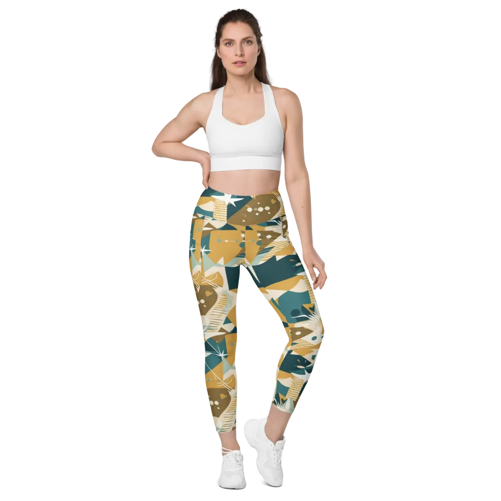Astral Botanica on Leggings with Pockets — Front