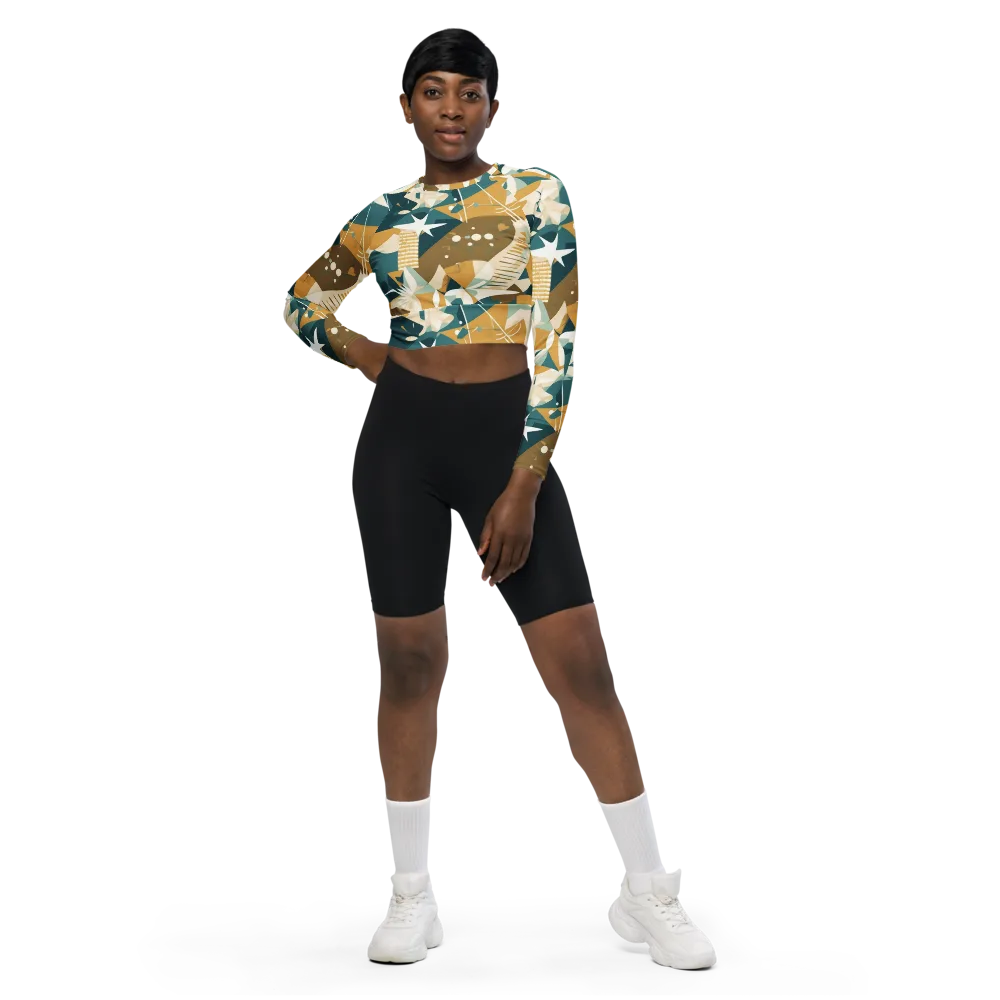 Astral Botanica on Long Sleeve Crop Top — Front