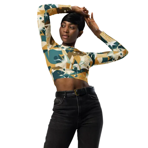 Astral Botanica on a Long Sleeve Crop Top