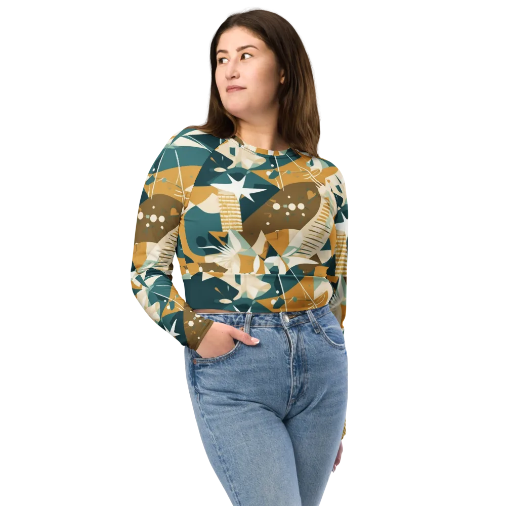Astral Botanica on Long Sleeve Crop Top — Front