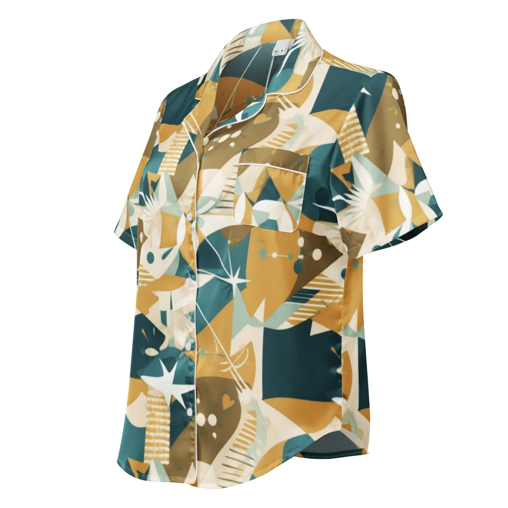 Astral Botanica on Women's Short Sleeve Pajama Top — Left Front