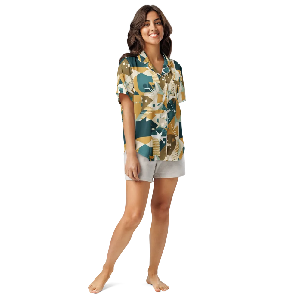 Astral Botanica on Women's Short Sleeve Pajama Top — Front