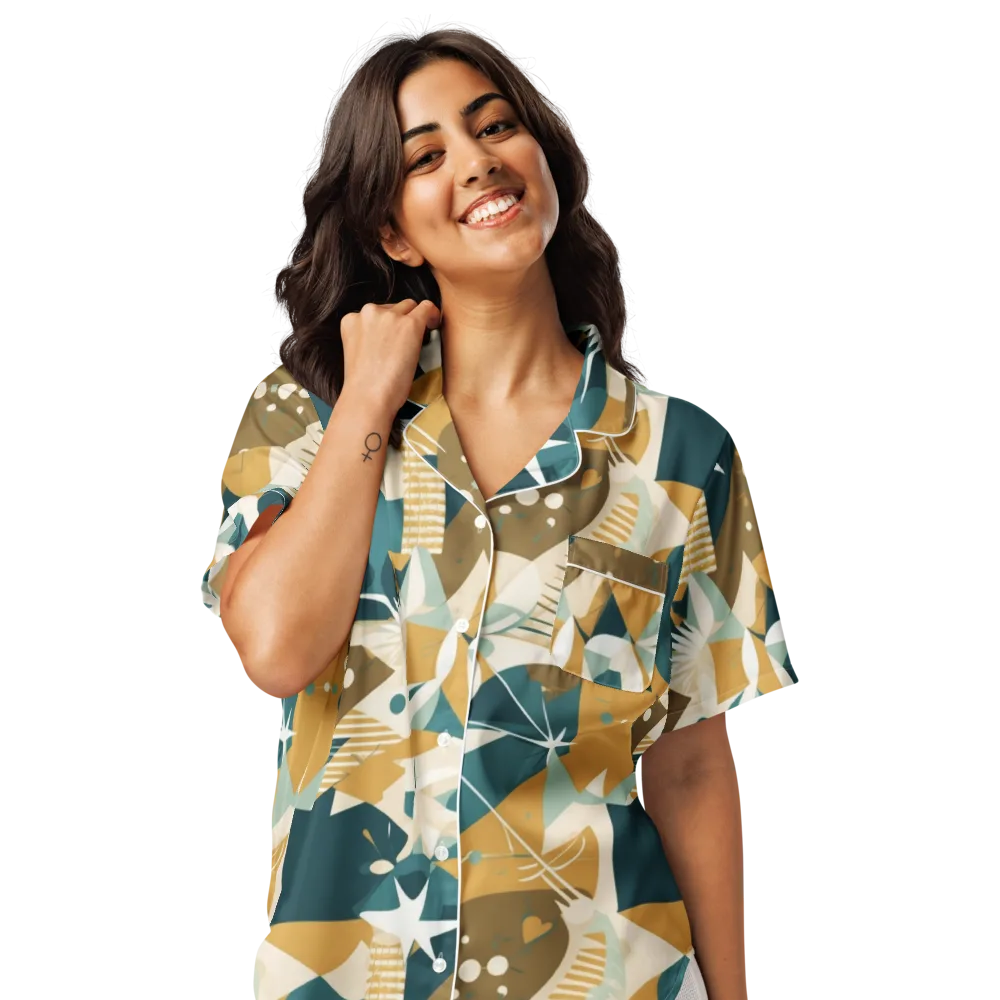 Astral Botanica on Women's Short Sleeve Pajama Top — Front