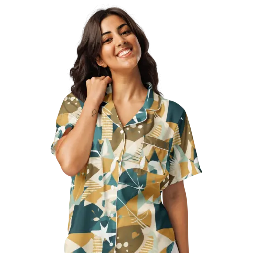 Astral Botanica on a Women's Short Sleeve Pajama Top